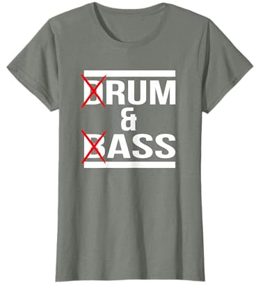 Conception Drôle de Batterie et de Basse DnB T-Shirt Noir Drum and Bass Motif Unisex Adulte S