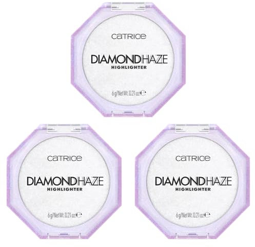 Catrice Diamond Haze Highlighter, Nr. 010, glänzend, strahlend, schimmernd, glitzernd, vegan, ölfrei, ohne Parfüm, ohne Alkohol, 3er Pack (3x6g)