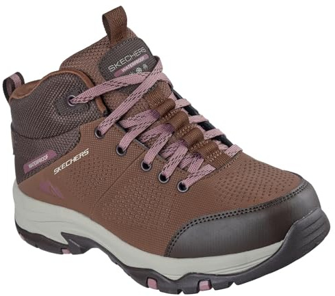 Skechers Trego Trail Destination - Zapatos de Senderismo para Mujer, Tela sintética marrón con Ribete múltiple, 40 EU