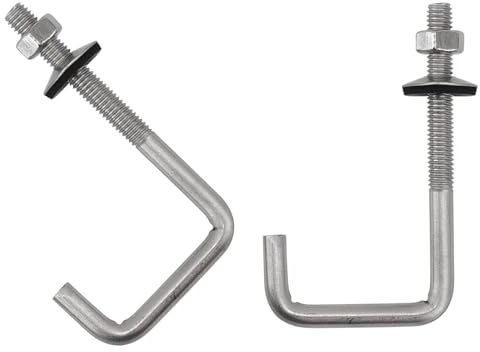 10Pack M6x40x150mm 304 Stainless Steel Roofing Hook Bolt Tile Hook Bolt with Waser and Nut for Roof Tile Fixed, Fastening Hook Bolts