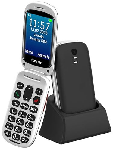 Funker E300 Max Audio 3 4G, téléphone Portable avec Couvercle Facile à Utiliser, Touches et Grand écran, Audio Pro Compatible avec Les écouteurs, Volume Extra Fort avec amplificateur, Configuration à
