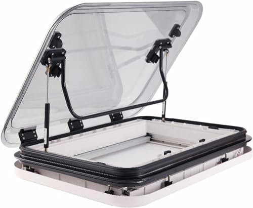 RV Roof Vent - Skylight Roof Window Hatch with LED Light and Sunshade for Caravan and RV - Ideal Ventilation Solution for Recreational Vehicles