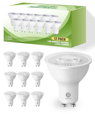 Lampadine LED GU10 12 Pezzi, 7W (equivalenti a 50W), 6000K Luce bianca fredda, 550 Lumen Lampadina LED, CE Certificato, non Dimmerabili, Adatto per Soggiorno, Camera da Letto, Cucina, Soffitto