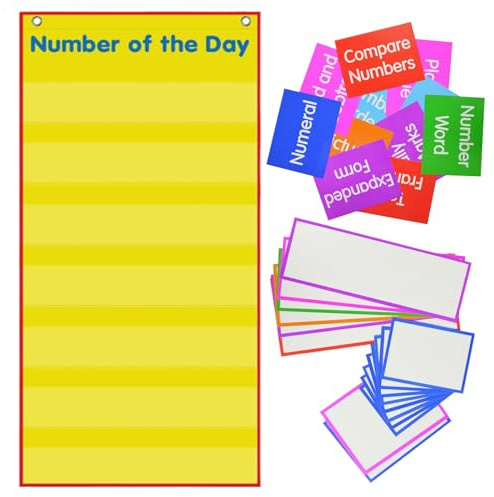 Livfull ficktabell, raderbar matematiklärarbräda, dagens nummer vikbar affisch med tydliga fickor, lågstuderande skola förskola, interaktivt inlärningsverktyg för lärare studenter