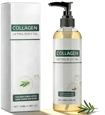 Huile Corporelle Lifting au Collagène, Huile Corporelle Raffermissante et Hydratante pour Femmes, Huile au Collagène pour le Cou, la Poitrine, les Bras et les Cuisses, Soin Corporel Anti-Âge (1pc)