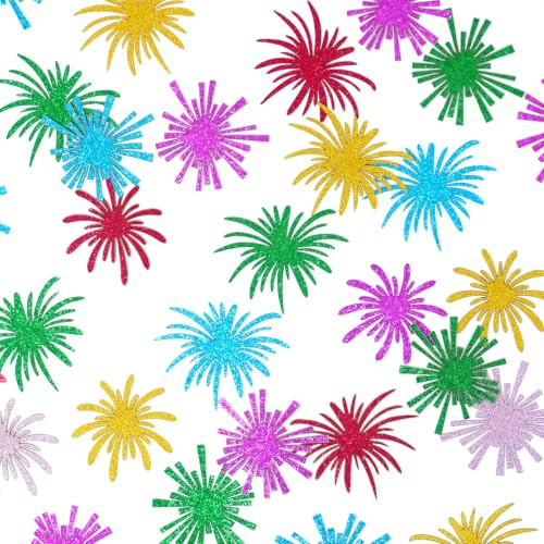 Colorful Fireworks Confetti, 120 Pcs Glitter Party Table Scatters, Multicolor Fireworks Tbale Decor for Parties