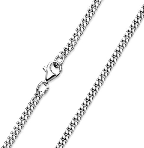 Materia Panzerkette Frauen Männer Silber 925 Kette flach 55cm K27-55cm