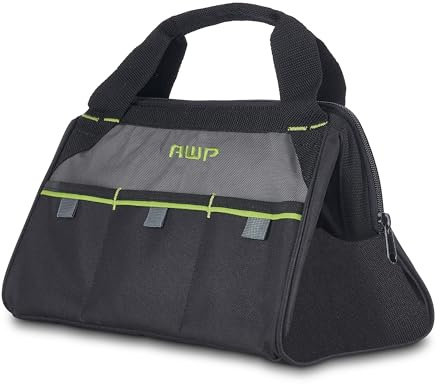 AWP 1L-20013-1 Sac à outils haut de gamme, sac de transport robuste et résistant à l'eau pour outils, rangement pour professionnels et artisans, noir | 33 cm