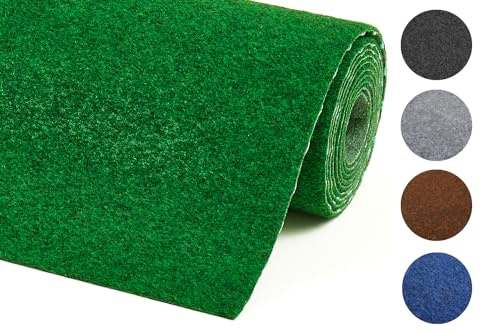 Misento Kunstrasen Outdoor mit Noppen - wetterfest und pflegeleicht - geeignet als Balkon Teppich oder Rasenteppich Outdoor - einfach zu verlegen 200 x 500 cm Grün