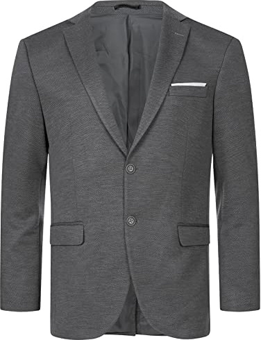 Indumentum Herren Sakko Blazer Sportlich Jacke Jackett Slim Fit Herrensakko Übergangsjacke Herrenblazer Anzugjacke IJS-102 Grau M