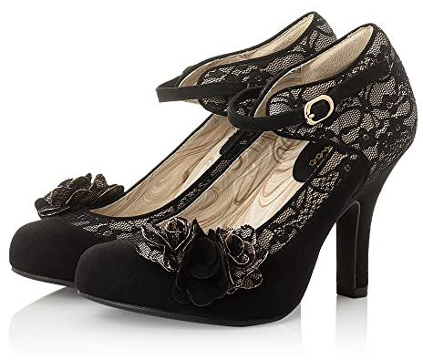 Ruby Shoo Damen Schuhe Melinda Florale Spitze Stiletto Riemchen High Heels Pumps