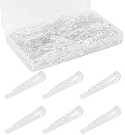 FRUHLING Lot de 300 pinces à linge en plastique transparent en forme de U - Pinces crocodiles pour tissu - Pinces avec dents pour cravates, chaussettes, pantalons, chemises, couvertures