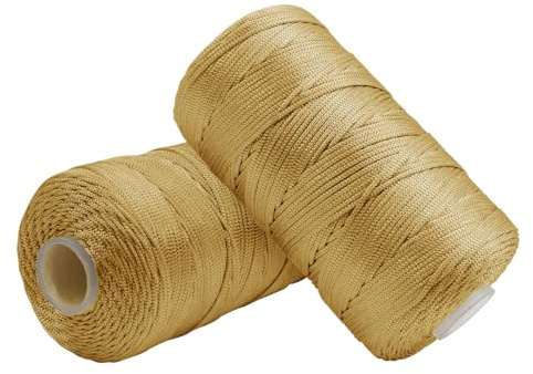 Uiopa Hilo Macrame 1,5mm x 400m, Cuerda Macrame de Nylon para Ganchillo, Hilo Crochet Caqui para Bolsos a Crochet, Bricolaje, Decoración, Manualidades
