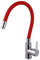 Rubinetto da cucina flessibile a 360°, rubinetto per lavello girevole, rubinetto monocomando Tubo flessibile in silicone. Accessori inclusi. (Cromo rosso) – INGUZ