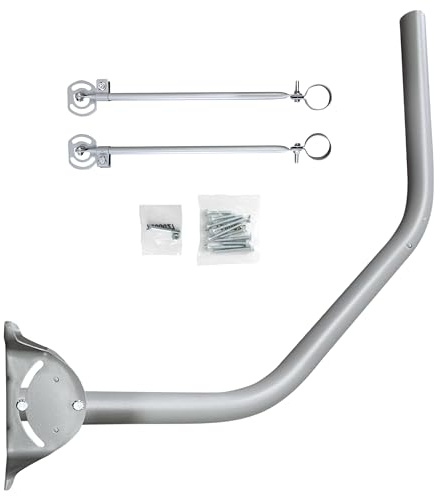 SatelliteSale Under Eave Mount 2 O.D. Heavy Duty Weather Resistant Satellite Dish Mounting Mast for Secure Antenna Installation