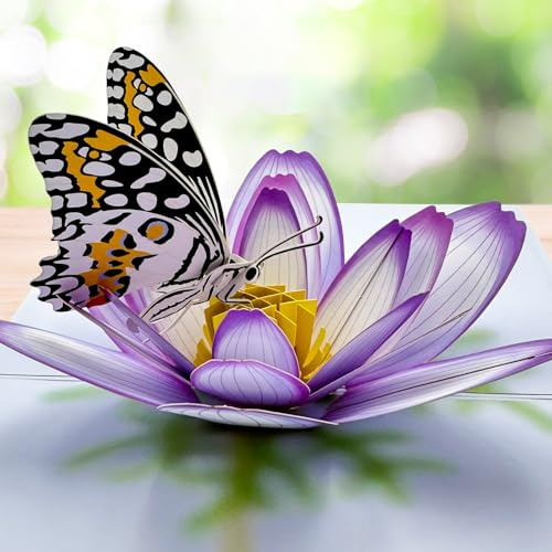 Birthday Cards for Women, 3D Cosmos Flower Personalised Pop Up Card Birthday Gift for Wife, Butterfly Happy Birthday Card, Birthday Card for Mum, Sister, Auntie, Female Friend, Niece, Daughter In Law