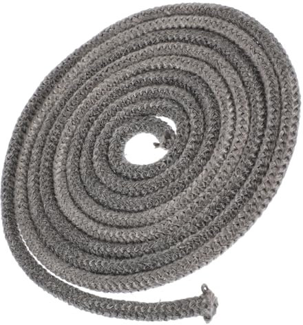 Zerodeko Junta de Cuerda de Repuesto para Puerta de Estufa de Leña Junta de Cuerda de Fibra de Vidrio de 6 Mm de Diámetro Y 2 5 M de Longitud para Calderas Y Hornos Industriales