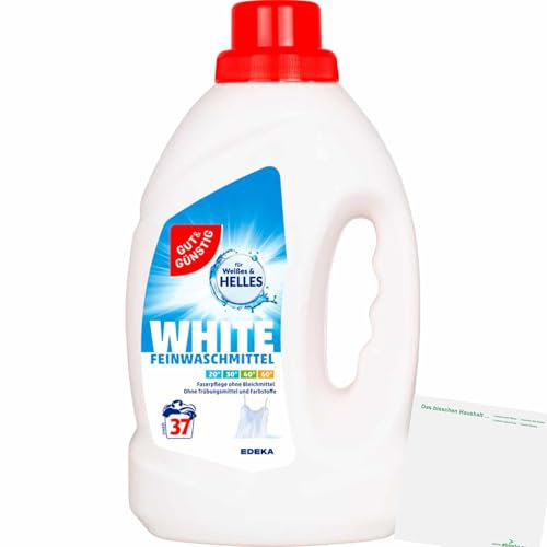 Gut&Günstig Lessive douce blanche pour linge délicat 37 WL (bouteille de 1,5 l) + bloc usy