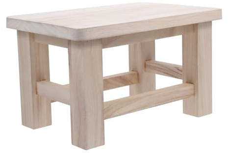 Alipis Taburete para Cambiar Zapatos de Madera Maciza Bordes Redondeados, Taburete Versátil para Adultos y Niños, Adecuado para Uso en Casa Beige