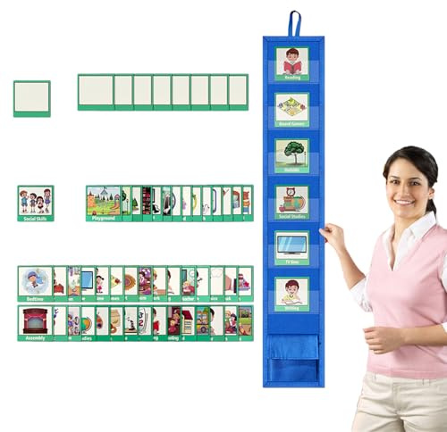 Calendrier Visuel Pour Garçons Et Filles, Calendriers Muraux Avec 45 Cartes, Tableau 2 En 1 Pour Autisme, Tableau Des Routines Quotidiennes, Emploi Du Temps Visuel Pour Crèche École Maison