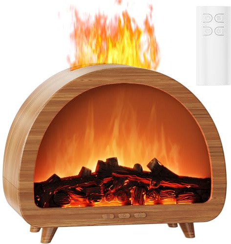 Diffuserlove Diffuseur d'huiles essentielles pour cheminée - Diffuseur de parfum d'aromathérapie à flamme - Machine à huile de diffuseur de brume froide - Diffuseur d'air avec feu factice coloré