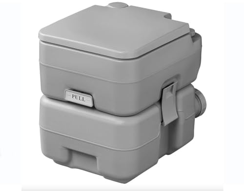 Inodoro químico para camping, 10 L/20 L, 10 L, depósito de agua fresca, bomba de limpieza, altura del asiento: 42 cm, inodoro móvil para viajes al aire libre y autocaravana, festival, 370415