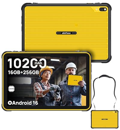 Ulefone Rugking Pad 2 Pro 4G Rugged Tablet(Built-in eSIM), Android 16, 16GB+256GB Octa Core, 10.1 Corning Display, 48MP Rear Camera, 10200mAh, Dock Charging, IP68/69K, NFC, Widevine L1 - Yellow