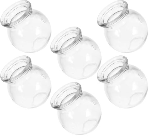 TOGEVAL Lot de 6 Ventouses en Verre pour Thérapie par Ventouses 5 X 5 X 35 CM Usage Prolongé et Stimulation Circulation Sanguine