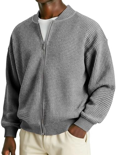 Cárdigan Casual Cremallera Integral para Hombre con Cuello Alto de Punto Acanalado Chaqueta Sudadera Primavera Y Verano Cardigan Chaleco Hombre Suéter Cremallera Chaqueta Mediados