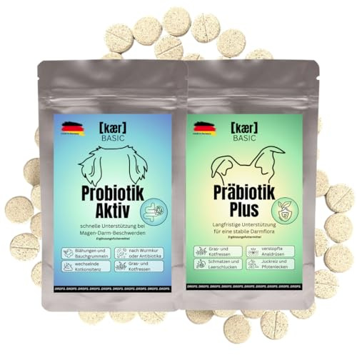kaer basic Probiotik Aktiv für Hunde - mit lebenden Darmbakterien zur Darmsanierung & Aufbaukur bei Durchfall, Kotfressen, Blähungen & nach Antibiotika/Wurmkur - 2X 60 Drops