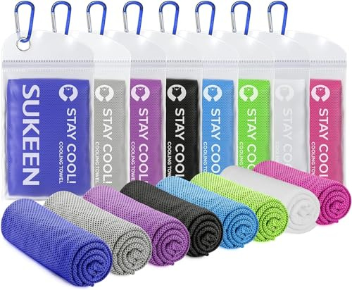[8 Pack] Cooling Towel (40x12), Ice Towel, Soft Breathable Chilly Towel, Microfiber Towel for Yoga, Sport, Running, Gym, Workout,Camping, Fitness, Workout & More Activities