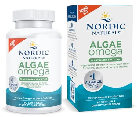 Nordic Naturals Algae Omega, 715mg Vegan EPA+DHA, Plant-Based - 90 Count