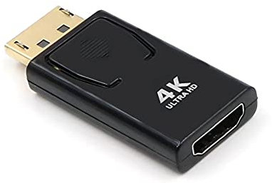 EasyULT Adattatore DisplayPort a HDMI, Risoluzione 4K DP Maschio a HDMI Femmina Convertitore, Supporto Audio 4K 1080P, per HDTV, Monitor, Proiettori, Portatili e Altri(Nero)