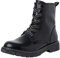 MARCO TOZZI Damen Stiefeletten zum Schnüren aus Kunstleder Flach, Schwarz (Black/White), 37