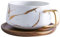 LIBFITH Kaffeebecher, Teetasse, Keramik Tasse, Gold Design mit hölzerner Untertasse (Weiß mit Tablett)