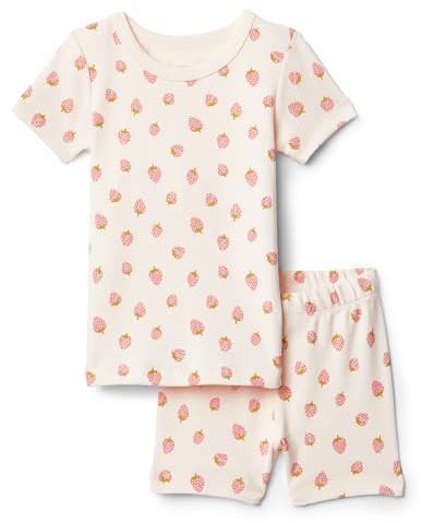 Amazon Essentials x Sofia Grainge Lot de Pyjamas à Manches Courtes Assortis Mère-Fille Mixte bébé, Pêche Motif Fraises, 4 Ans