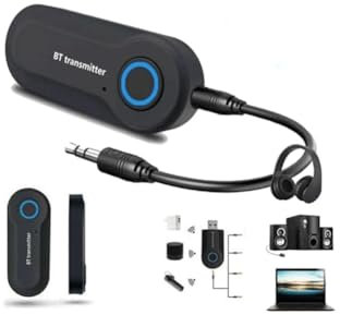 Bluetooth Transmitter,Wireless Portable Stereo Usb Transmitter for 3.5mm Audio Devices & RCA Connections Bluetooth 5.0,Wireless Portable Stereo Usb Transmitter for Tv, Airplane,Headphone,Speaker,Car
