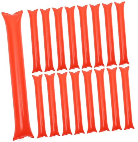 YARNOW 40 Piezas Palos Inflables Ruidosos de Plástico para Animación Deportiva Varitas Reutilizables para Fiestas Conciertos Rojo