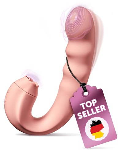 INTIMA LURE Klitoris Stimulator für Sie – G Punkt Vibrator & Vibration für Frauen – 3-in-1 Sex-Toy mit Zungenleckfunktion – Rotation & Schwingung – über 20 Modi - wasserdicht