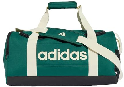 adidas Mixte Essentials Linear Duffel Bag Duffel_Bag, Collegiate Green/Ivory, S