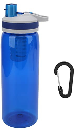 Borraccia portatile per acqua filtrata da 770 ml, depuratore d’acqua per esterni per campeggio, escursioni e situazioni di emergenza, filtro a membrana in fibra cava con precisione (Blu)