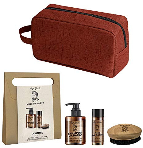Reneé Blanche Men's Grooming - Kit Barba Uomo Professionale Composto da: Shampoo barba 100ml, Olio Barba 50ml, Spazzola barba + ALTÉAX® Beauty - Ottima Idea Regalo