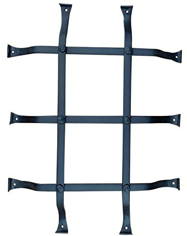 Speakeasy Grille, Standard Style, Window Grille, Forged Iron, Flared Legs (12 Inch x 16 Inch) 5 Bars