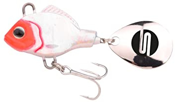 SPRO ASP Spinner UV– Searchbait mit original Gamakatsu Haken zum Angeln auf Raubfisch, Spinnangeln, Gewicht:10g, Farbe:White Bleeder UV