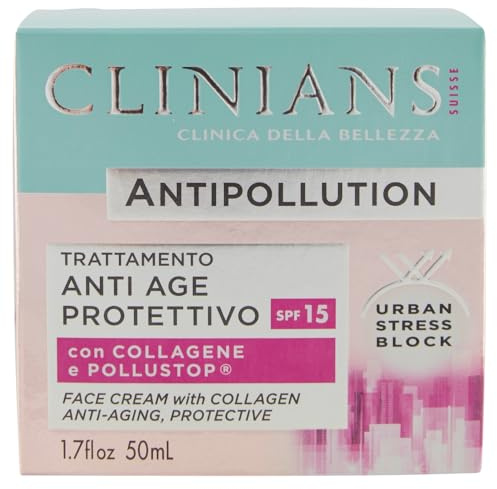 CLINIANS | Trattamento Antiage Protettivo, Antipollution, Dermatologicamente Testato, Made in Italy, 50 ml