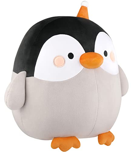 GAGAKU Cute Plushie Penguin Stuffed Animals, 30cm Fat Cartoon Cylindrical Plushies Super Soft Kawaii Plush Pillow Glows in The Dark Hugging Toy for Kid Girls & Boys Brithday