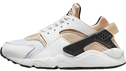 Nike Air Huarache Damenschuhe, Weiß / Schwarz Hanf Sanddrift, 8.5