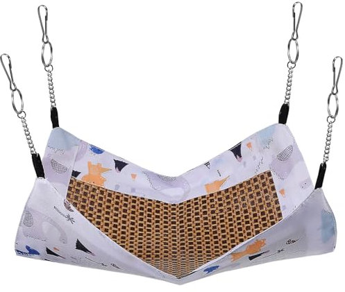 POPETPOP Meerschweinchen-Hängematte Doppelseitige Frettchen-Ratten-Hängematte Kleintier-Hängebett Für Hamster Ratte Meerschweinchenkäfig 34 X 33 cm