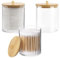 Diompirux 3 Pezzi Scatola di Cotone Organizzatore ​con Coperchio, Porta Cotton Fioc e Dischetti Contenitori Trasparente, Dispenser Bagno Bathroom Organizer, per Batuffoli Cotone Scatola Organizzatore