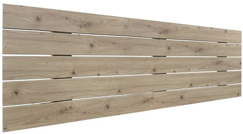 DHOME Sänggavel i Återvunnet MDF-Trä Horisontell Pallstil Pallbädd Inkluderar Beslag (135x46 Palet 5, Ek)